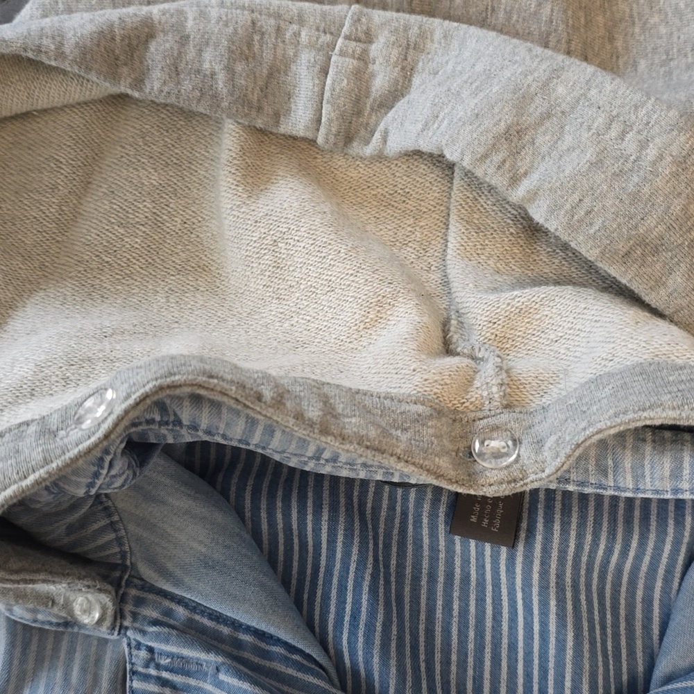 Michael Stars Blue Striped Shirt Jacket - Picture 10 of 11